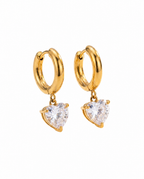 CRYSTAL HEART EARRINGS X