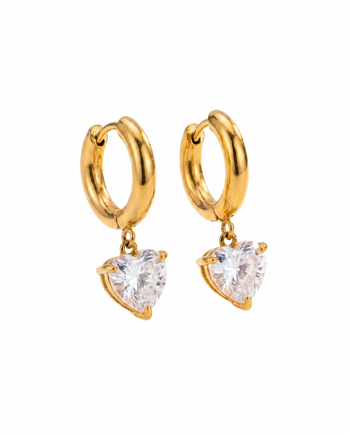 CRYSTAL HEART EARRINGS X